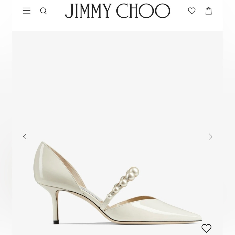 Jimmy Choo Elegant Cream Heels with Pearl Detail